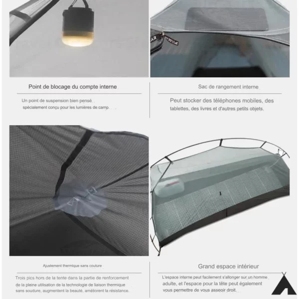 Tente Ultra-Légère Imperméable 1 Personne Espace